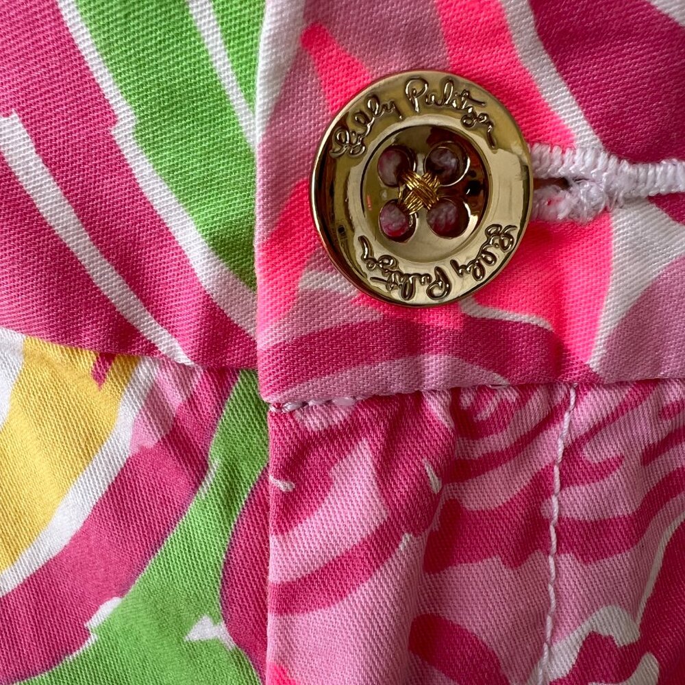 Lilly Pultizer Multicolored Psychedelic Shorts Green Pink Yellow Blue - Picture 3 of 4